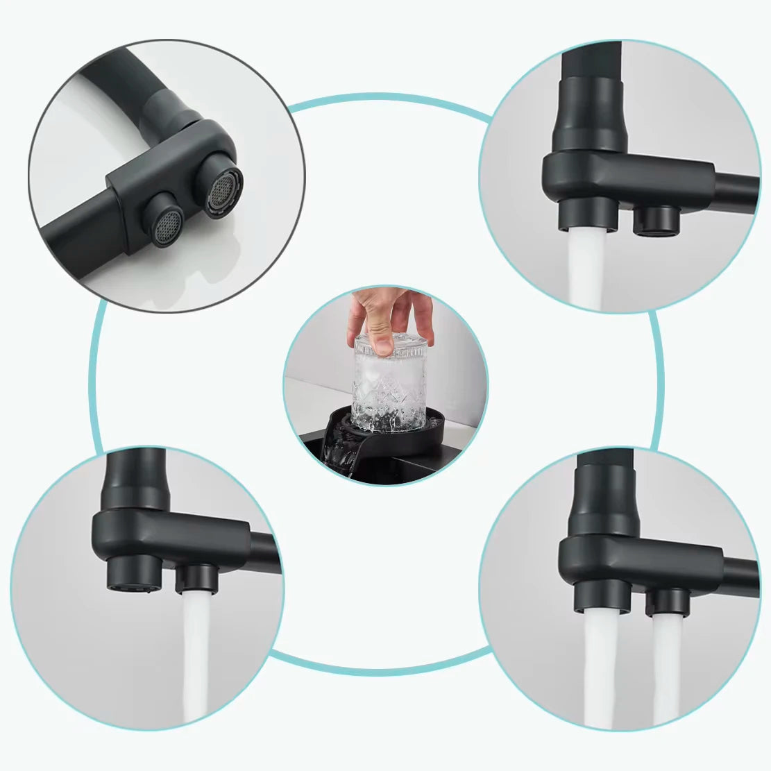 Fregaderos de cocina de acero inoxidable 304 negro mate