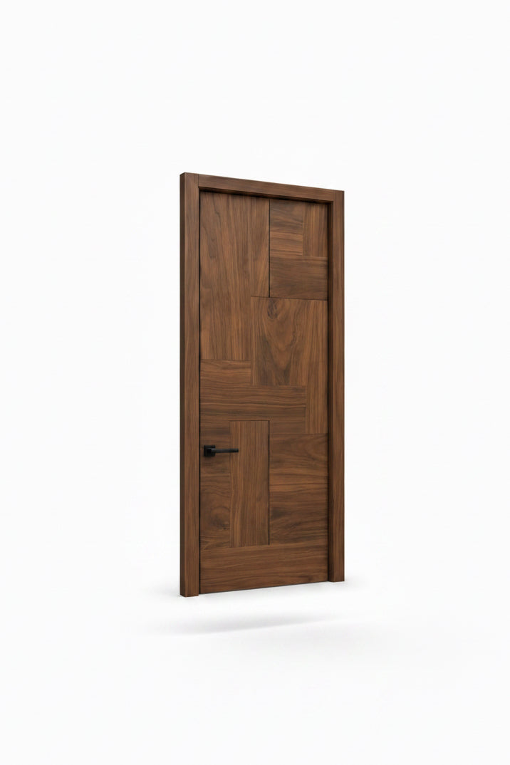 Puerta enchapada de madera de nogal