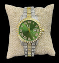 Reloj Combinado Zirconias Verde
