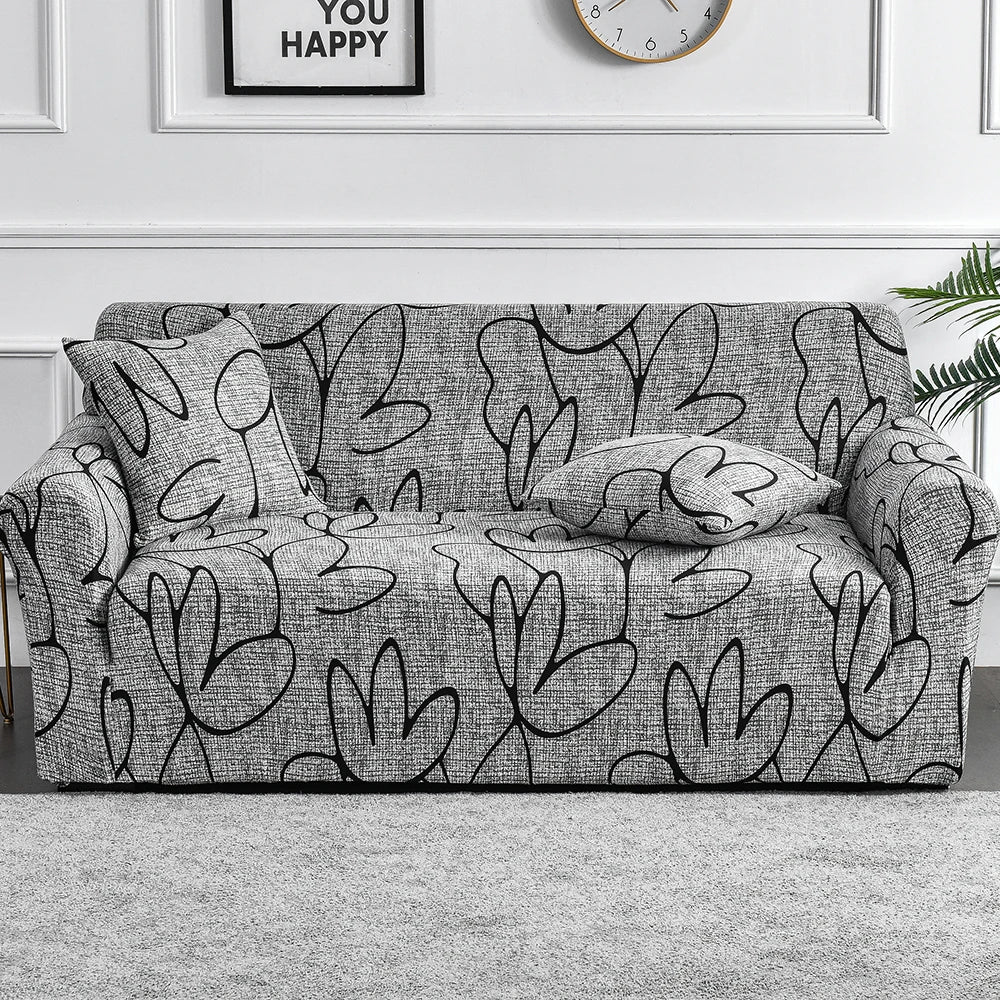 Funda de sofá elástica con estampado de flores