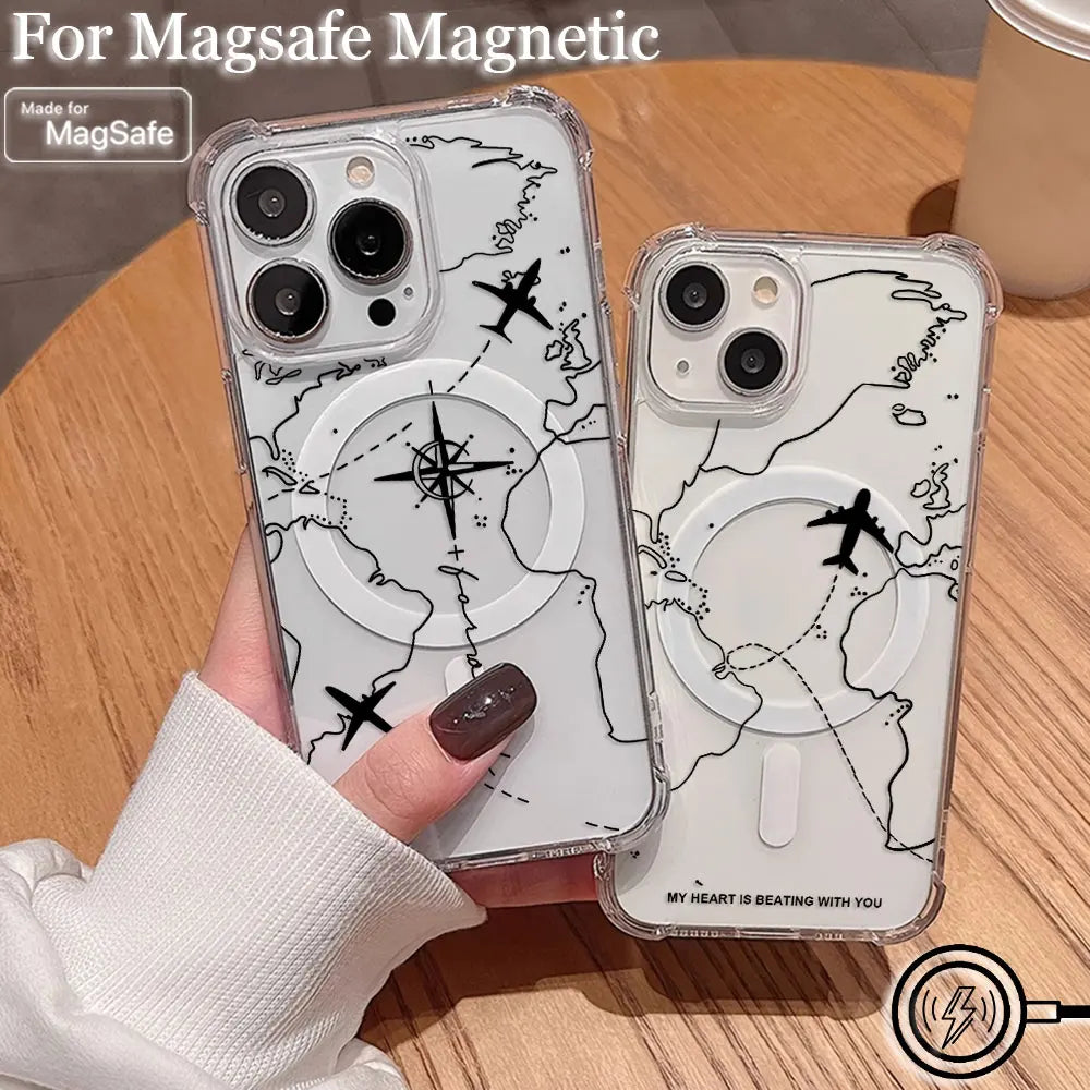 Funda magnética para iPhone 16 15 14 13 12 11 8 Plus Mini Pro Max