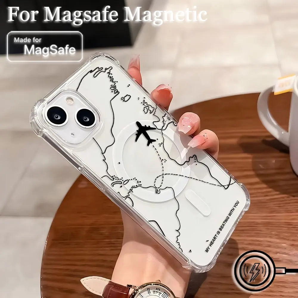 Funda magnética para iPhone 16 15 14 13 12 11 8 Plus Mini Pro Max