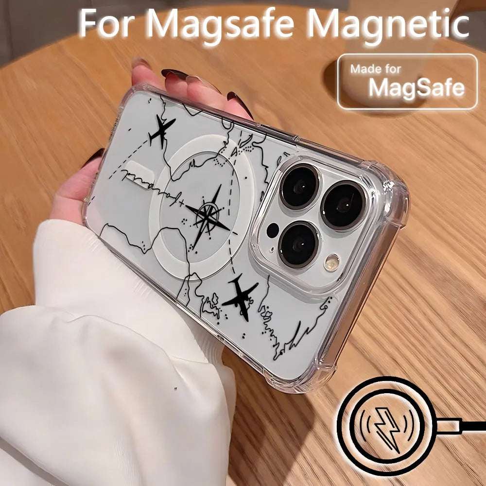 Funda magnética para iPhone 16 15 14 13 12 11 8 Plus Mini Pro Max