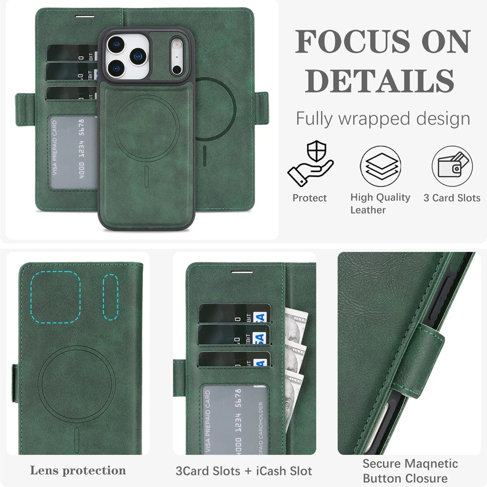 Funda magnética 2 en 1 para iPhone 17Air 17 Promax 16 Pro Max 15 Plus 14 13 12 16