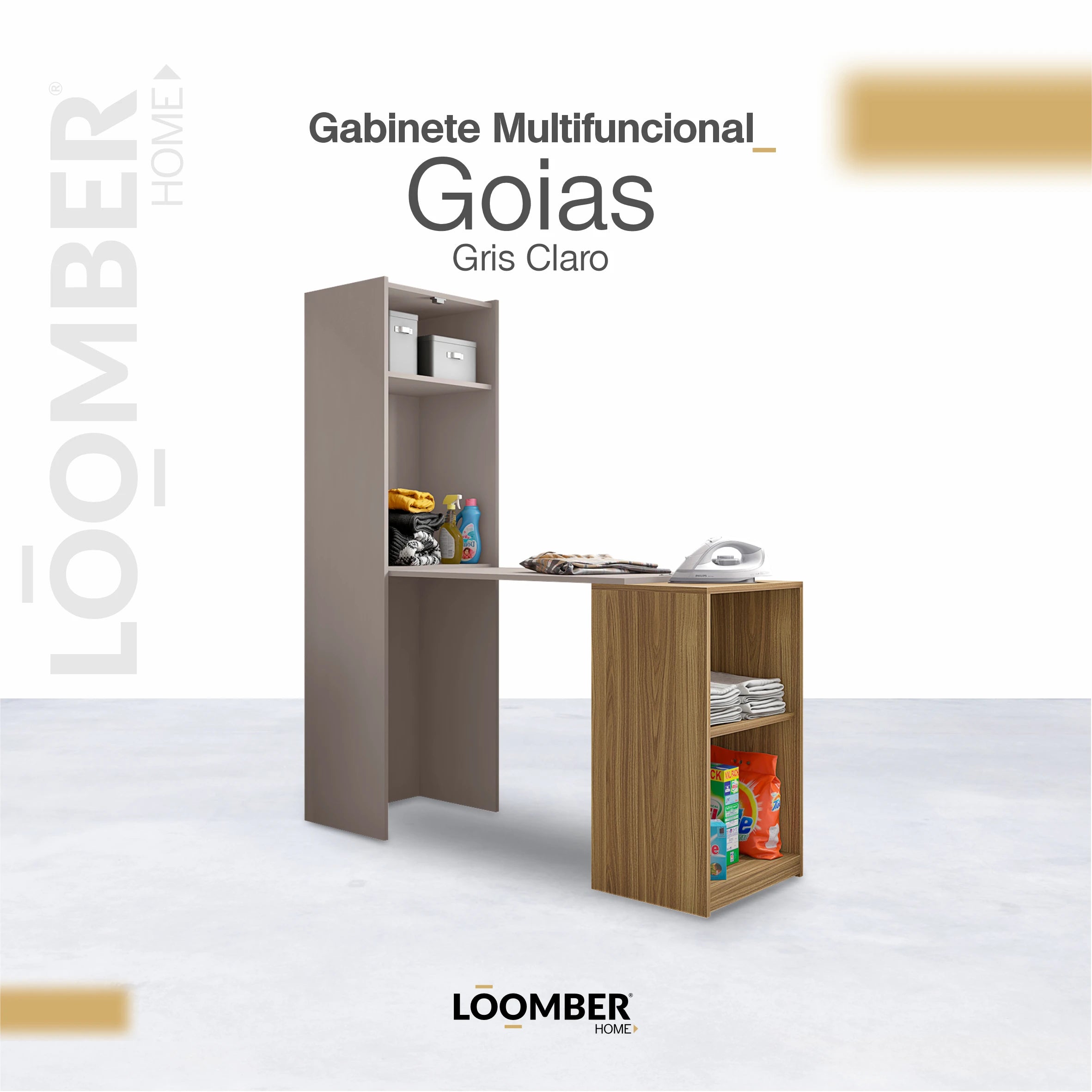 Gabinete Multifuncional Goias Gris Claro Loomber