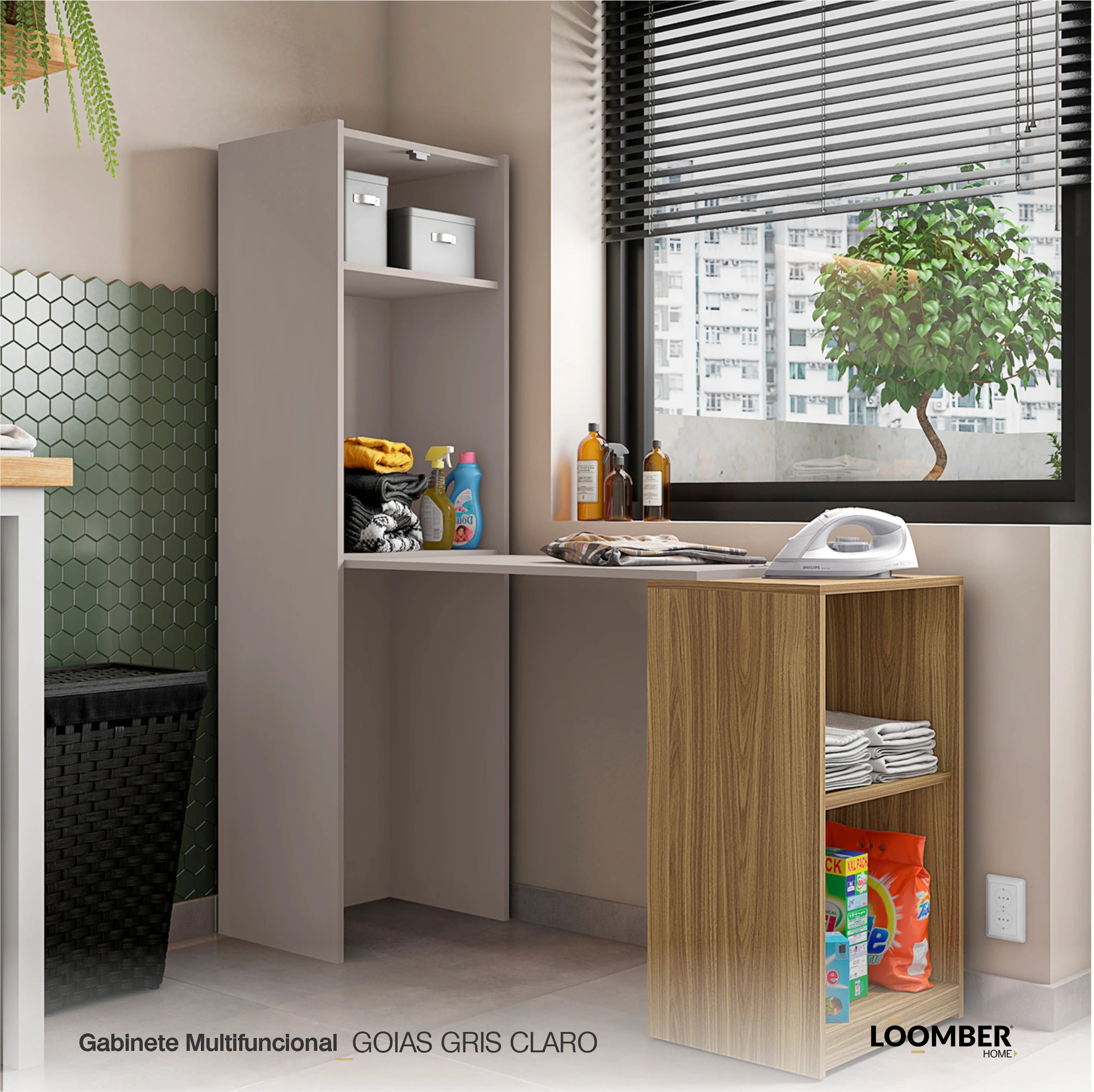 Gabinete Multifuncional Goias Gris Claro Loomber