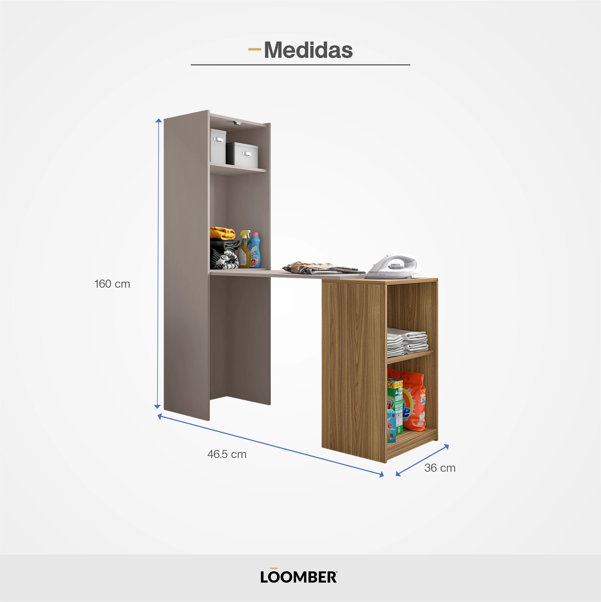 Gabinete Multifuncional Goias Gris Claro Loomber