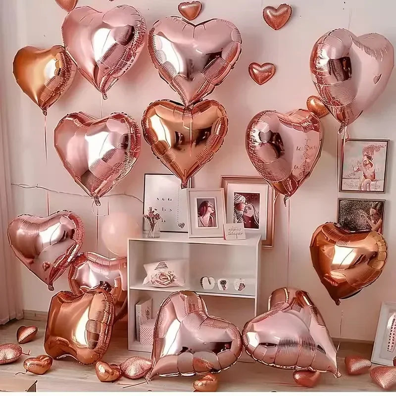 Globos inflables de helio con forma de corazón rojo 50 PC