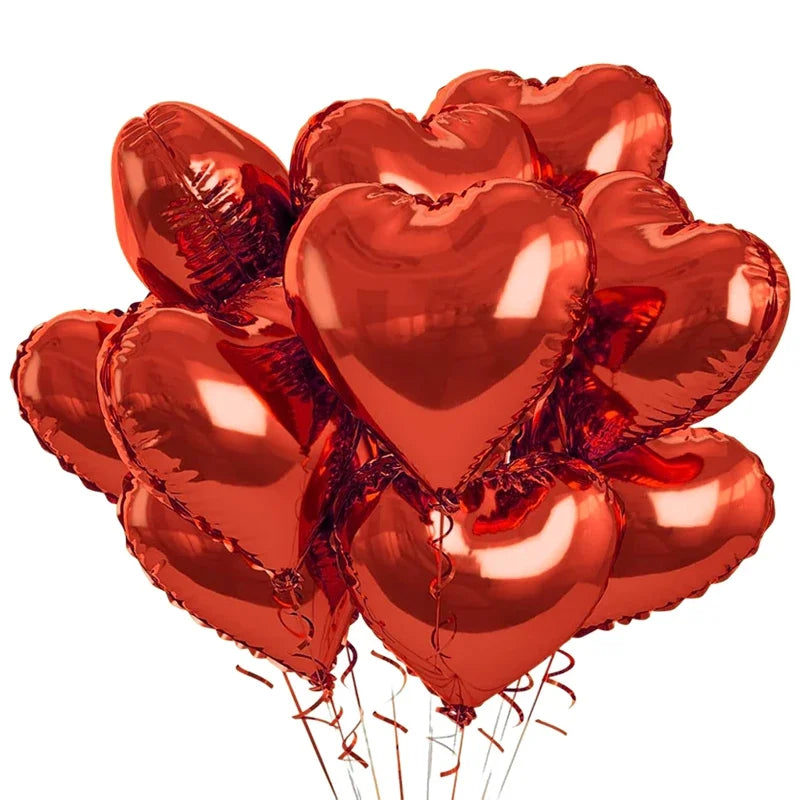 Globos inflables de helio con forma de corazón rojo 50 PC