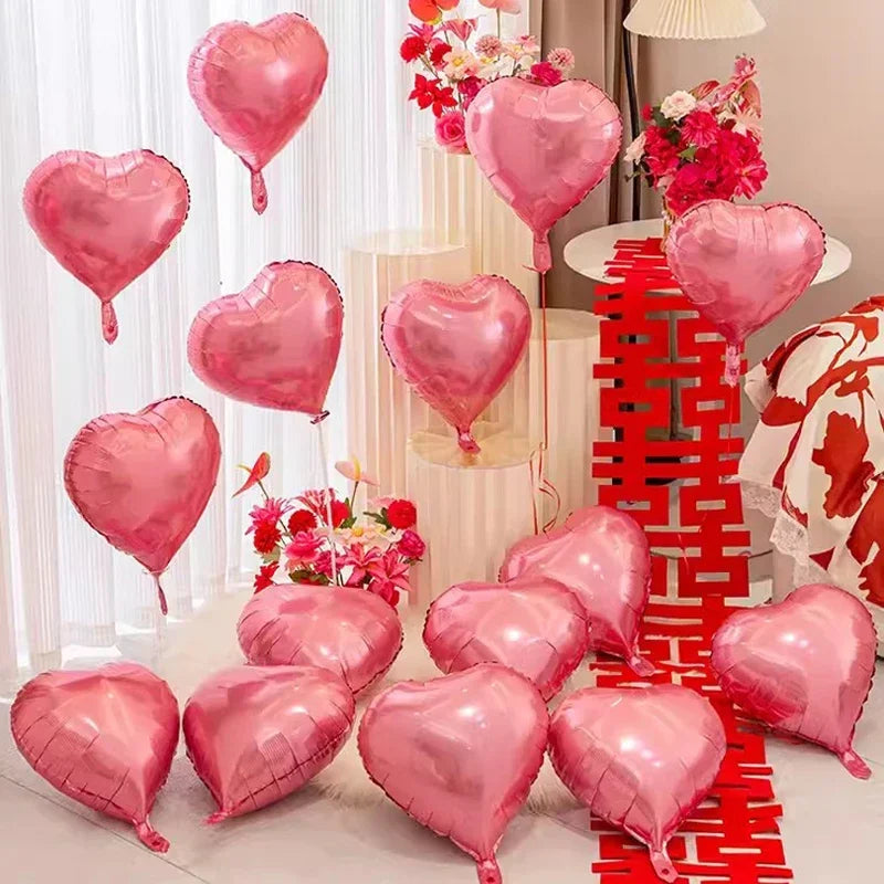 Globos inflables de helio con forma de corazón rojo 50 PC
