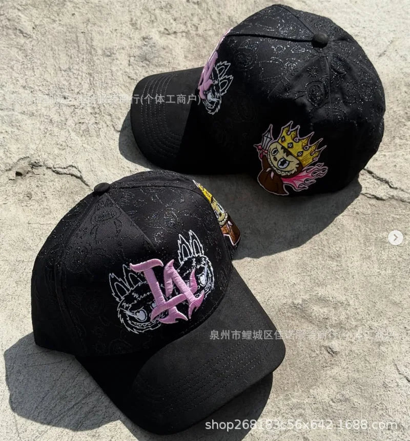 Gorra de Béisbol Ajustable DANDY con Bordado de Letras, Estilo Hip Hop, Moderna, Transpirable, con Protección Solar, Parte Superior Redonda y Flexible