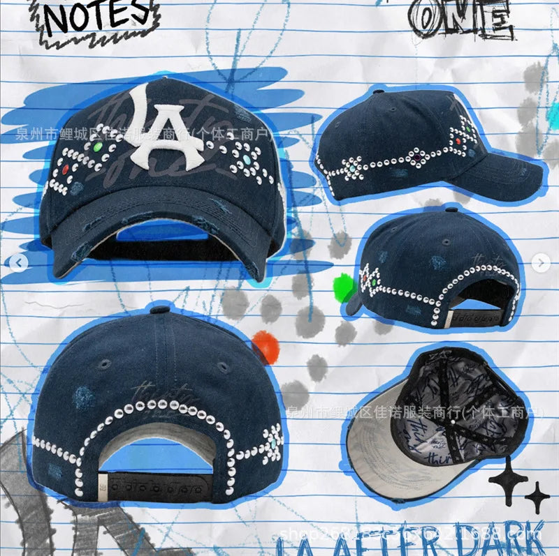 Gorra de Béisbol Ajustable DANDY con Bordado de Letras, Estilo Hip Hop, Moderna, Transpirable, con Protección Solar, Parte Superior Redonda y Flexible