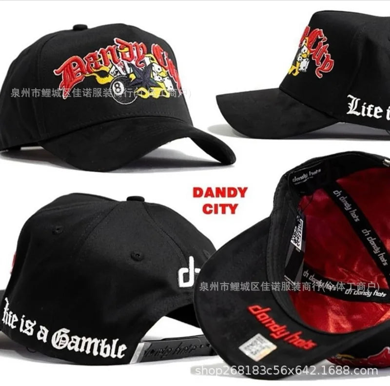 Gorra de Béisbol Ajustable DANDY con Bordado de Letras, Estilo Hip Hop, Moderna, Transpirable, con Protección Solar, Parte Superior Redonda y Flexible