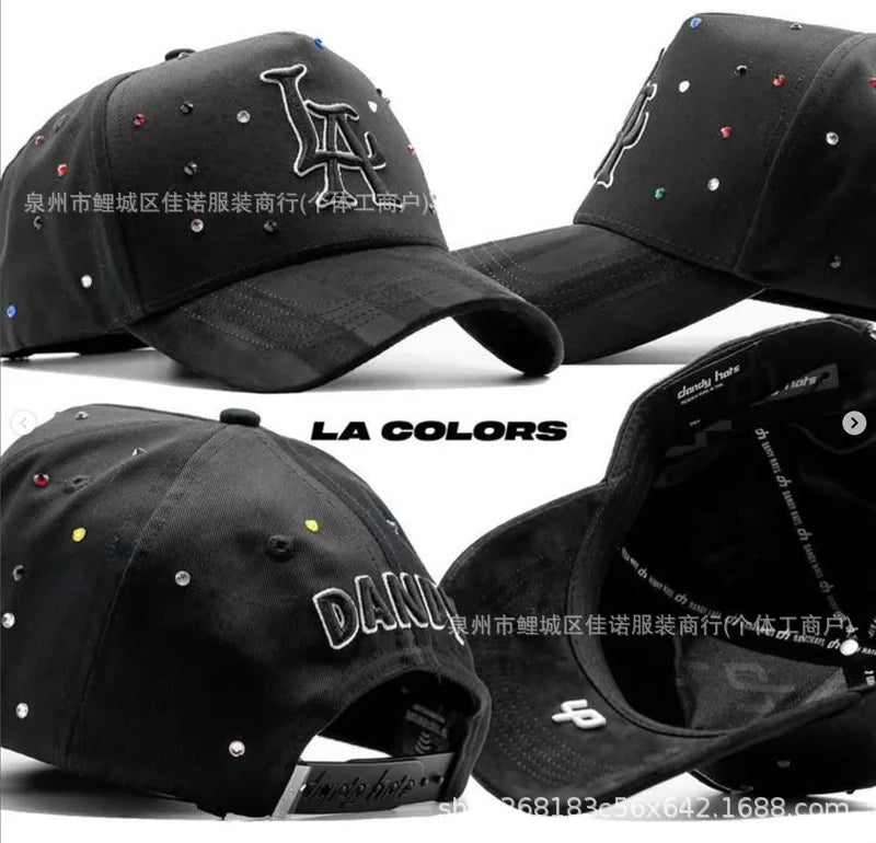 Gorra de Béisbol Ajustable DANDY con Bordado de Letras, Estilo Hip Hop, Moderna, Transpirable, con Protección Solar, Parte Superior Redonda y Flexible