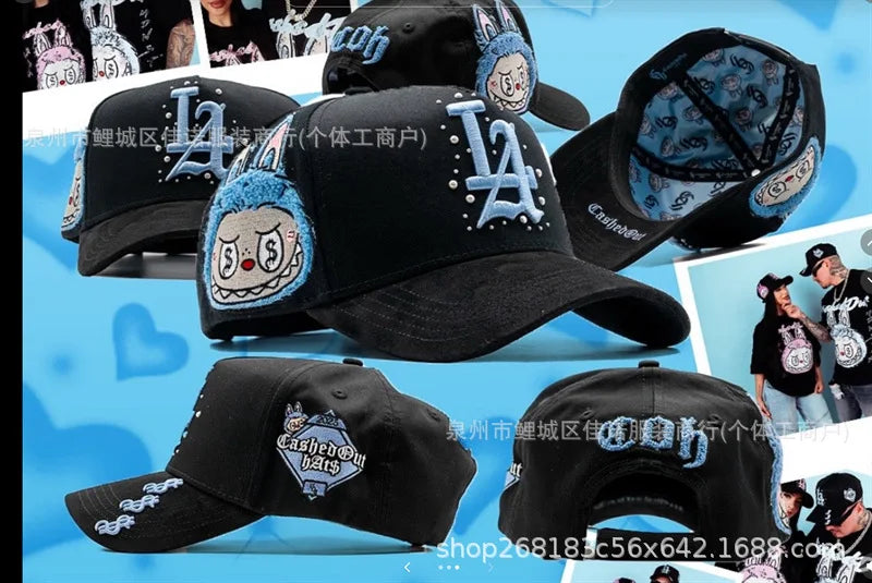 Gorra de Béisbol Ajustable DANDY con Bordado de Letras, Estilo Hip Hop, Moderna, Transpirable, con Protección Solar, Parte Superior Redonda y Flexible