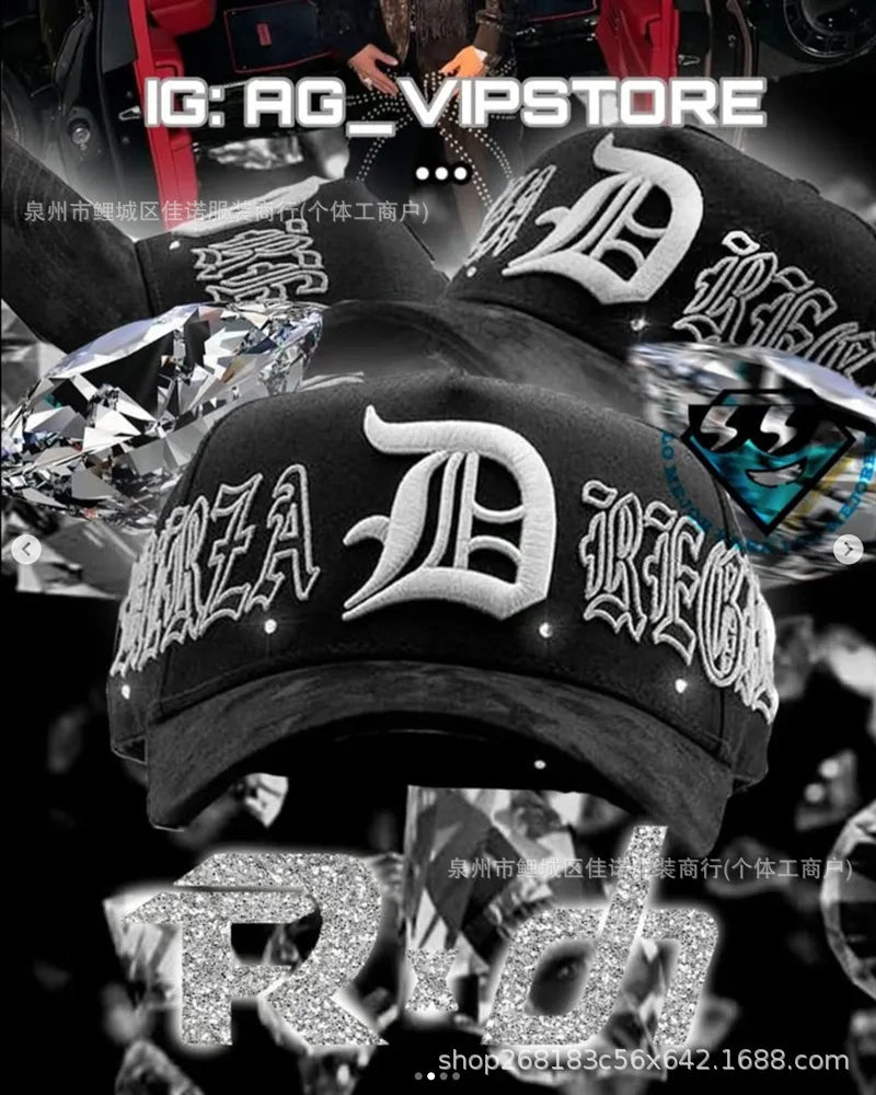 Gorra de Béisbol Ajustable DANDY con Bordado de Letras, Estilo Hip Hop, Moderna, Transpirable, con Protección Solar, Parte Superior Redonda y Flexible