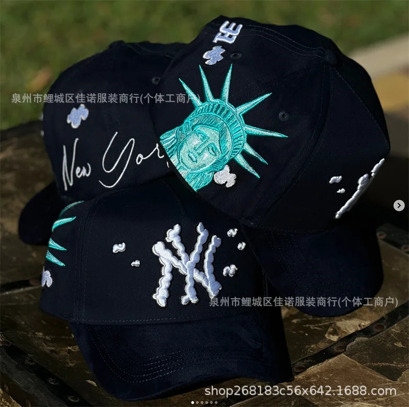 Gorra de Béisbol Ajustable DANDY con Bordado de Letras, Estilo Hip Hop, Moderna, Transpirable, con Protección Solar, Parte Superior Redonda y Flexible