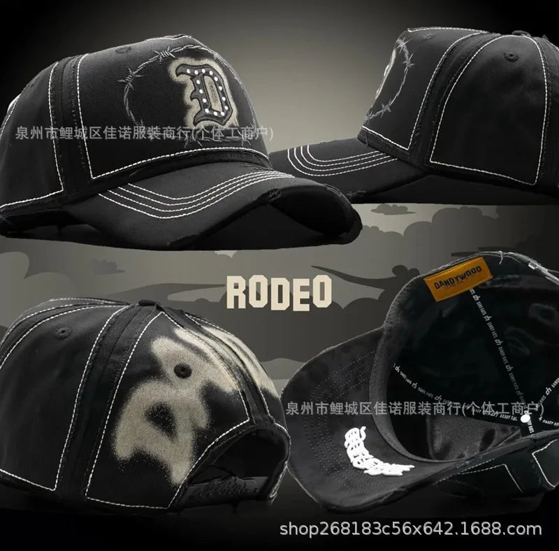 Gorra de Béisbol Ajustable DANDY con Bordado de Letras, Estilo Hip Hop, Moderna, Transpirable, con Protección Solar, Parte Superior Redonda y Flexible