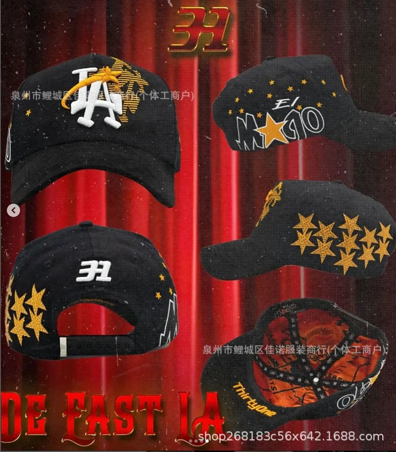 Gorra de Béisbol Ajustable DANDY con Bordado de Letras, Estilo Hip Hop, Moderna, Transpirable, con Protección Solar, Parte Superior Redonda y Flexible