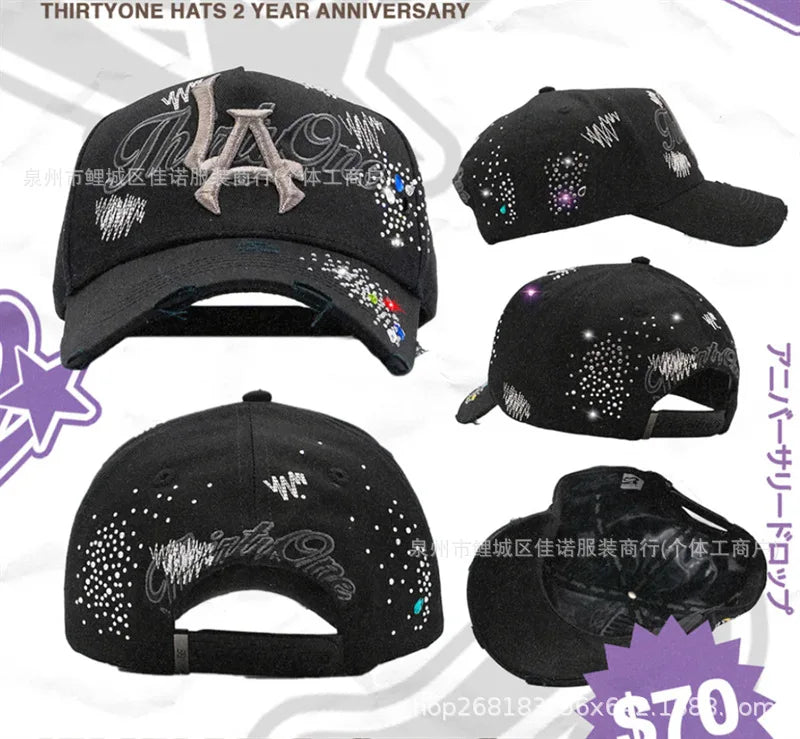 Gorra de Béisbol Ajustable DANDY con Bordado de Letras, Estilo Hip Hop, Moderna, Transpirable, con Protección Solar, Parte Superior Redonda y Flexible