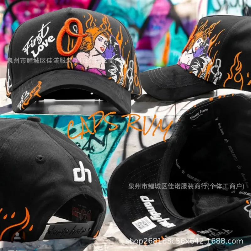 Gorra de Béisbol Ajustable DANDY con Bordado de Letras, Estilo Hip Hop, Moderna, Transpirable, con Protección Solar, Parte Superior Redonda y Flexible