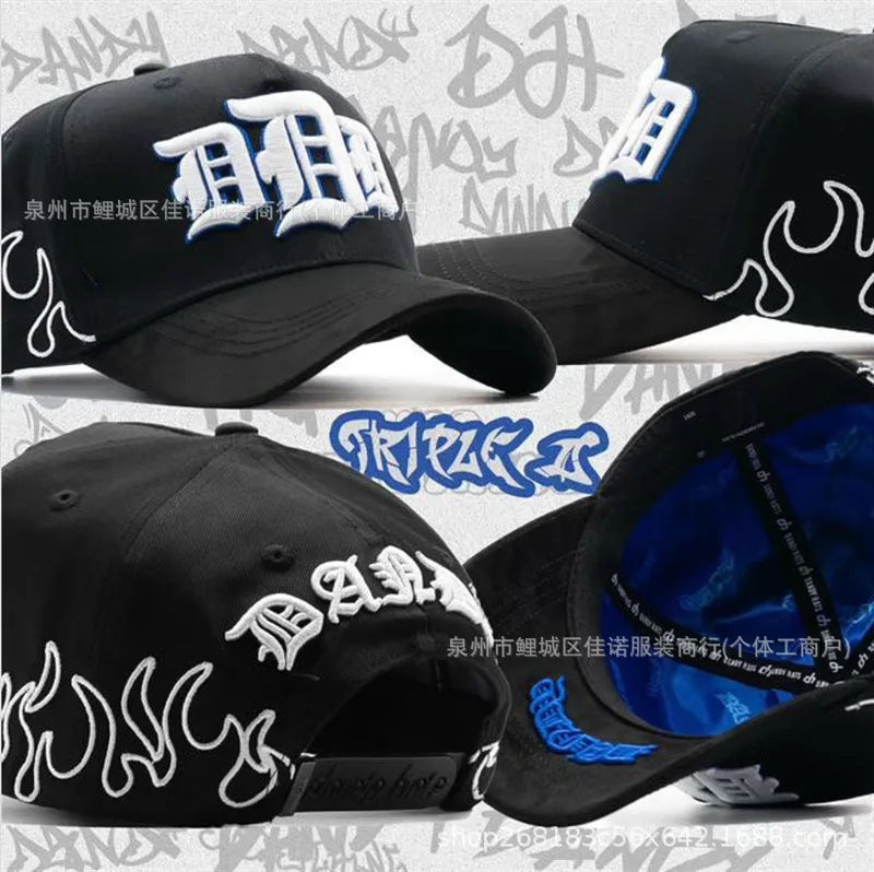 Gorra de Béisbol Ajustable DANDY con Bordado de Letras, Estilo Hip Hop, Moderna, Transpirable, con Protección Solar, Parte Superior Redonda y Flexible
