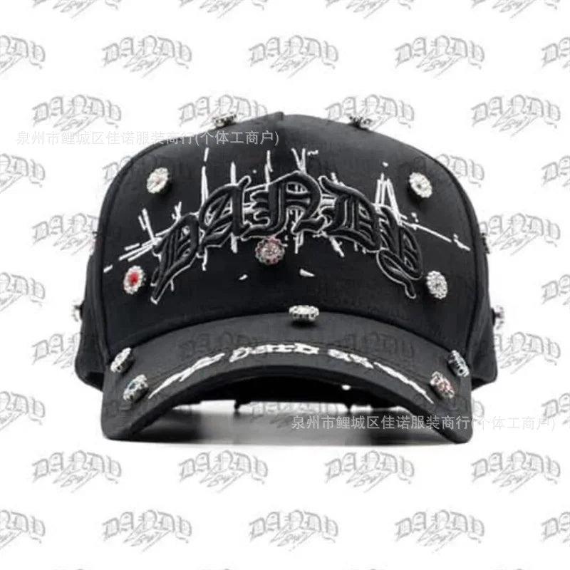 Gorra de Béisbol Ajustable DANDY con Bordado de Letras, Estilo Hip Hop, Moderna, Transpirable, con Protección Solar, Parte Superior Redonda y Flexible