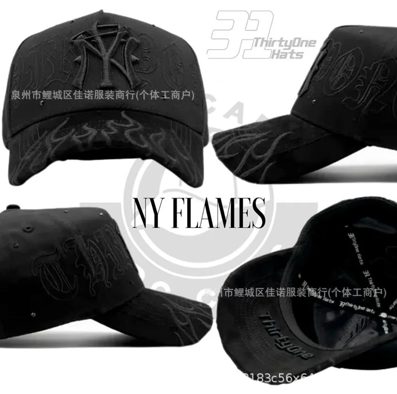 Gorra de Béisbol Ajustable DANDY con Bordado de Letras, Estilo Hip Hop, Moderna, Transpirable, con Protección Solar, Parte Superior Redonda y Flexible