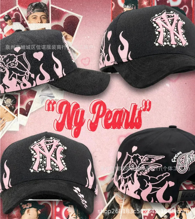 Gorra de Béisbol Ajustable DANDY con Bordado de Letras, Estilo Hip Hop, Moderna, Transpirable, con Protección Solar, Parte Superior Redonda y Flexible