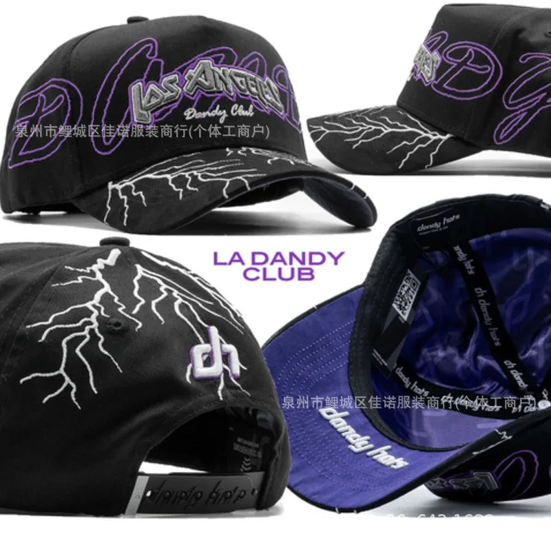 Gorra de Béisbol Ajustable DANDY con Bordado de Letras, Estilo Hip Hop, Moderna, Transpirable, con Protección Solar, Parte Superior Redonda y Flexible