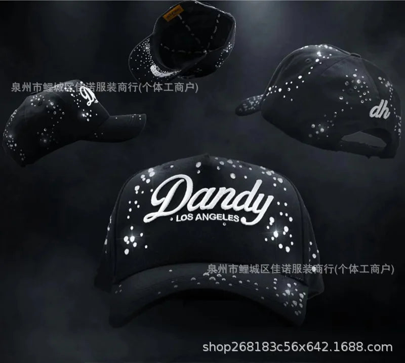 Gorra de Béisbol Ajustable DANDY con Bordado de Letras, Estilo Hip Hop, Moderna, Transpirable, con Protección Solar, Parte Superior Redonda y Flexible