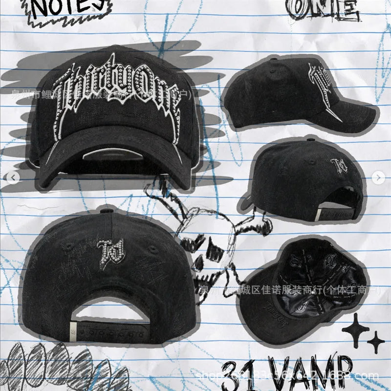 Gorra de Béisbol Ajustable DANDY con Bordado de Letras, Estilo Hip Hop, Moderna, Transpirable, con Protección Solar, Parte Superior Redonda y Flexible