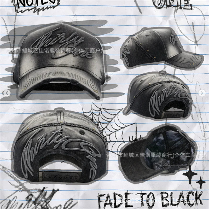 Gorra de Béisbol Ajustable DANDY con Bordado de Letras, Estilo Hip Hop, Moderna, Transpirable, con Protección Solar, Parte Superior Redonda y Flexible
