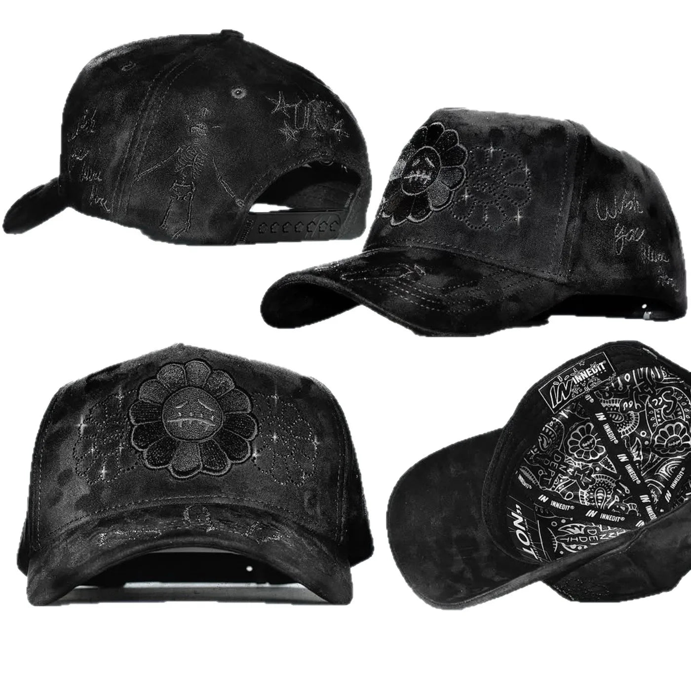 Gorra de Béisbol Ajustable DANDY con Bordado de Letras, Estilo Hip Hop, Moderna, Transpirable, con Protección Solar, Parte Superior Redonda y Flexible