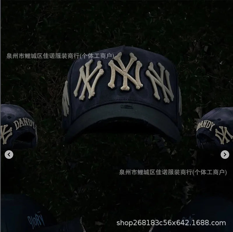 Gorra de Béisbol Ajustable DANDY con Bordado de Letras, Estilo Hip Hop, Moderna, Transpirable, con Protección Solar, Parte Superior Redonda y Flexible