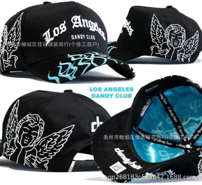 Gorra de Béisbol Ajustable DANDY con Bordado de Letras, Estilo Hip Hop, Moderna, Transpirable, con Protección Solar, Parte Superior Redonda y Flexible