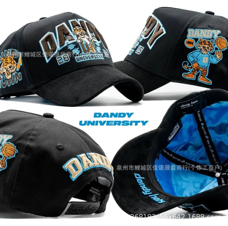 Gorra de Béisbol Ajustable DANDY con Bordado de Letras, Estilo Hip Hop, Moderna, Transpirable, con Protección Solar, Parte Superior Redonda y Flexible