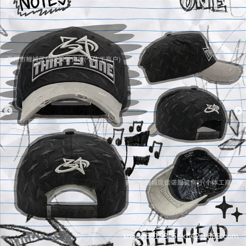 Gorra de Béisbol Ajustable DANDY con Bordado de Letras, Estilo Hip Hop, Moderna, Transpirable, con Protección Solar, Parte Superior Redonda y Flexible