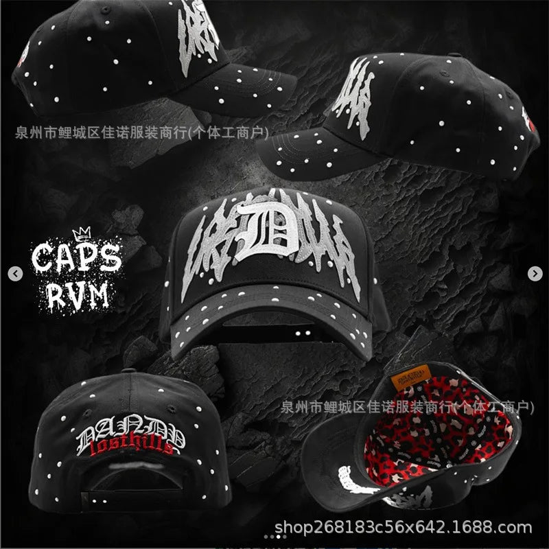 Gorra de Béisbol Ajustable DANDY con Bordado de Letras, Estilo Hip Hop, Moderna, Transpirable, con Protección Solar, Parte Superior Redonda y Flexible