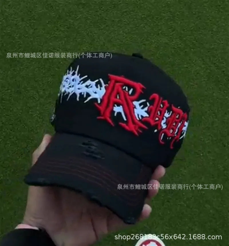 Gorra de Béisbol Ajustable DANDY con Bordado de Letras, Estilo Hip Hop, Moderna, Transpirable, con Protección Solar, Parte Superior Redonda y Flexible