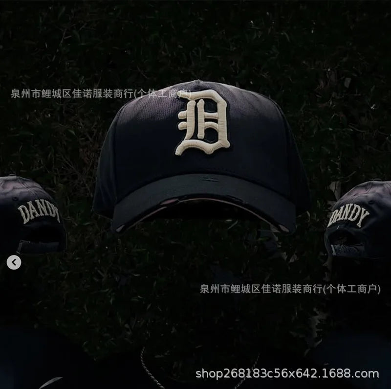 Gorra de Béisbol Ajustable DANDY con Bordado de Letras, Estilo Hip Hop, Moderna, Transpirable, con Protección Solar, Parte Superior Redonda y Flexible