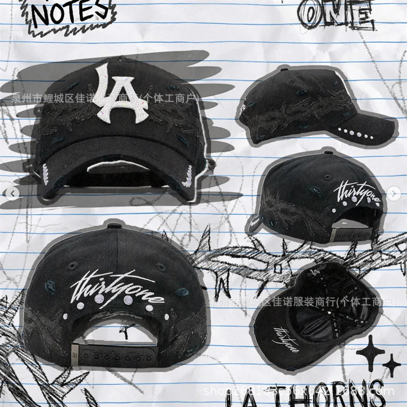 Gorra de Béisbol Ajustable DANDY con Bordado de Letras, Estilo Hip Hop, Moderna, Transpirable, con Protección Solar, Parte Superior Redonda y Flexible