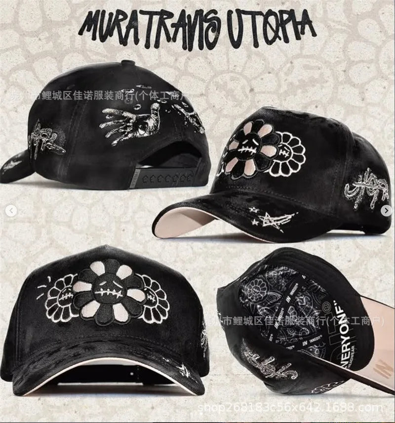 Gorra de Béisbol Ajustable DANDY con Bordado de Letras, Estilo Hip Hop, Moderna, Transpirable, con Protección Solar, Parte Superior Redonda y Flexible
