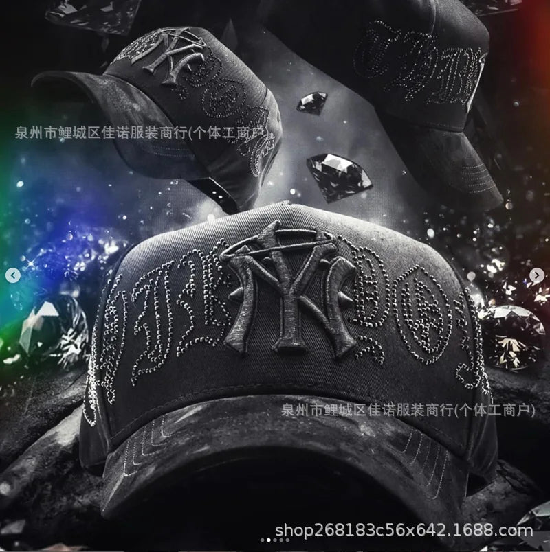 Gorra de Béisbol Ajustable DANDY con Bordado de Letras, Estilo Hip Hop, Moderna, Transpirable, con Protección Solar, Parte Superior Redonda y Flexible
