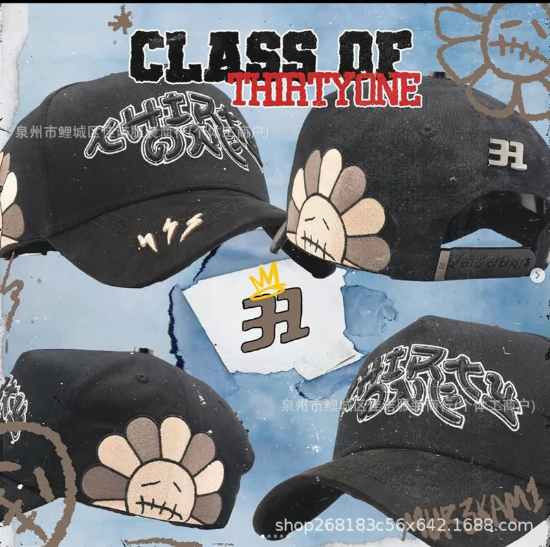 Gorra de Béisbol Ajustable DANDY con Bordado de Letras, Estilo Hip Hop, Moderna, Transpirable, con Protección Solar, Parte Superior Redonda y Flexible