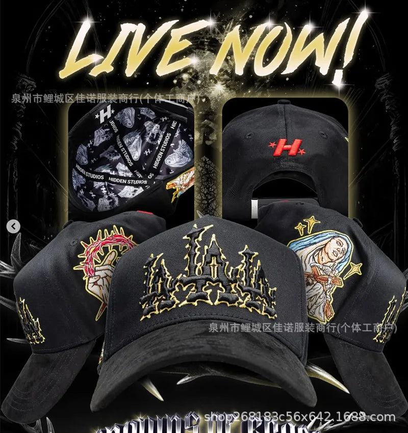 Gorra de Béisbol Ajustable DANDY con Bordado de Letras, Estilo Hip Hop, Moderna, Transpirable, con Protección Solar, Parte Superior Redonda y Flexible