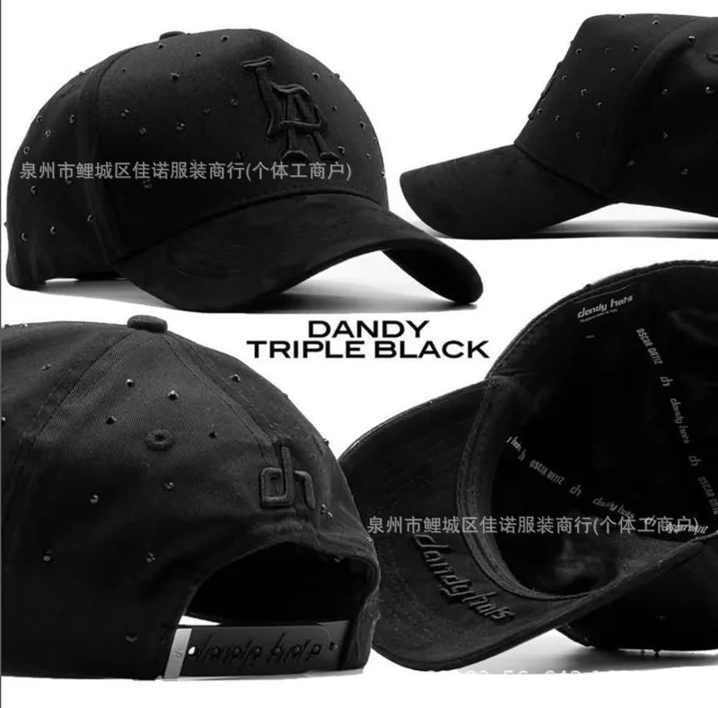 Gorra de Béisbol Ajustable DANDY con Bordado de Letras, Estilo Hip Hop, Moderna, Transpirable, con Protección Solar, Parte Superior Redonda y Flexible
