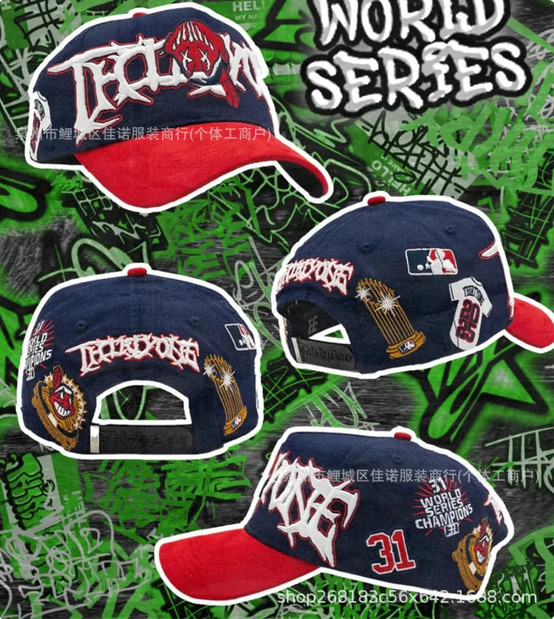 Gorra de Béisbol Ajustable DANDY con Bordado de Letras, Estilo Hip Hop, Moderna, Transpirable, con Protección Solar, Parte Superior Redonda y Flexible