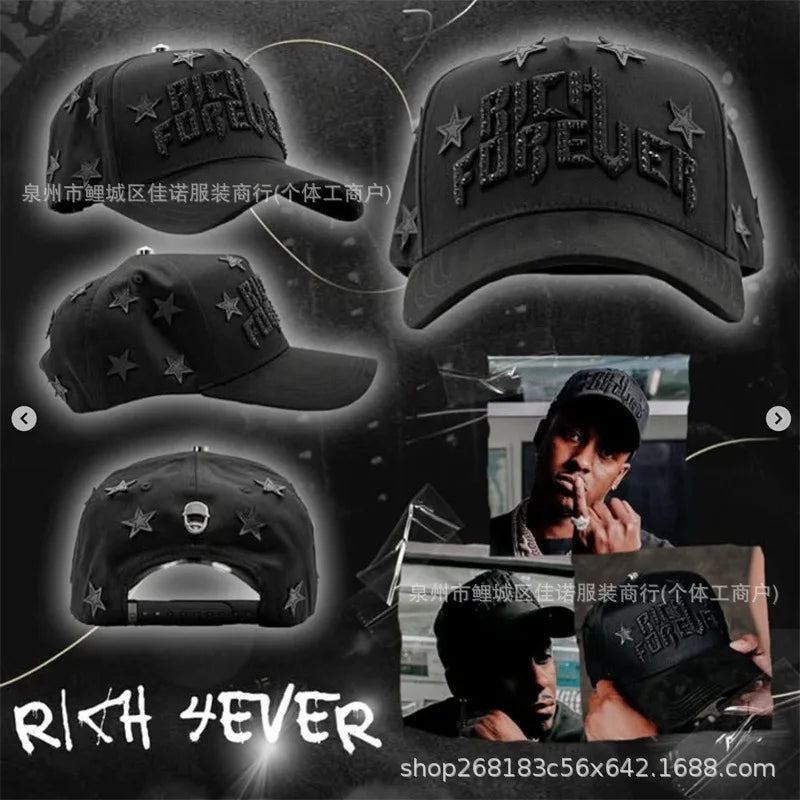 Gorra de Béisbol Ajustable DANDY con Bordado de Letras, Estilo Hip Hop, Moderna, Transpirable, con Protección Solar, Parte Superior Redonda y Flexible