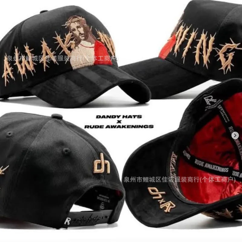Gorra de Béisbol Ajustable DANDY con Bordado de Letras, Estilo Hip Hop, Moderna, Transpirable, con Protección Solar, Parte Superior Redonda y Flexible